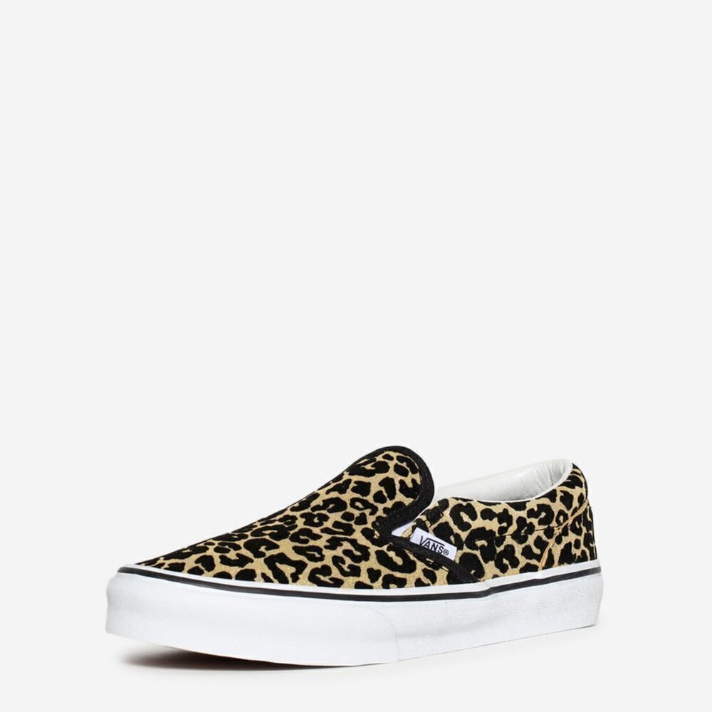 VANS KIDS FLOCKED LEOPARD CLASSIC SLIP-ON SHOES- UNISEX - Picture 2 of 16
